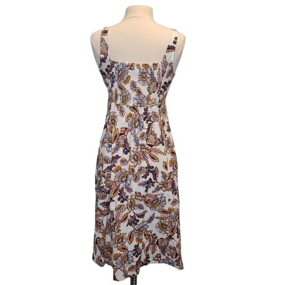 NWT Old Navy Fit & Flare Linen Blend Cami Cream Floral Dress S Petite - Picture 12 of 15